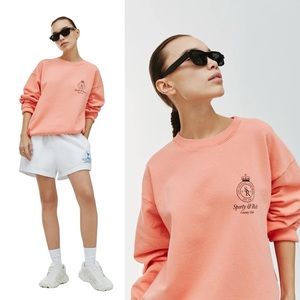 New Sporty & Rich Crown Sweatshirt Coral